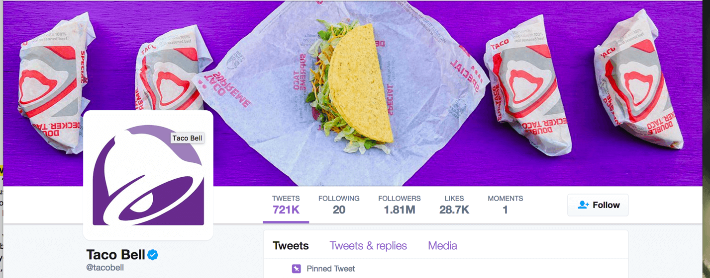 Taco Bell Twitter header