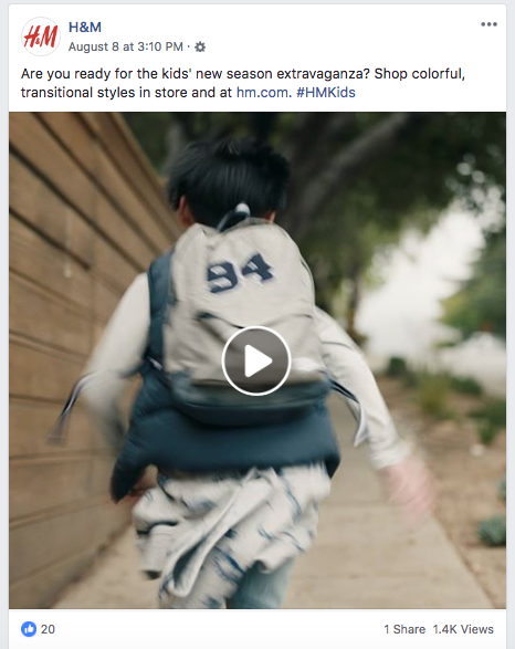 H&M Branded Facebook Post