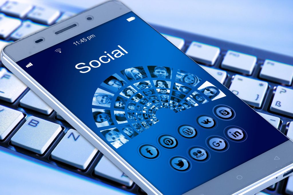 social media on mobile device
