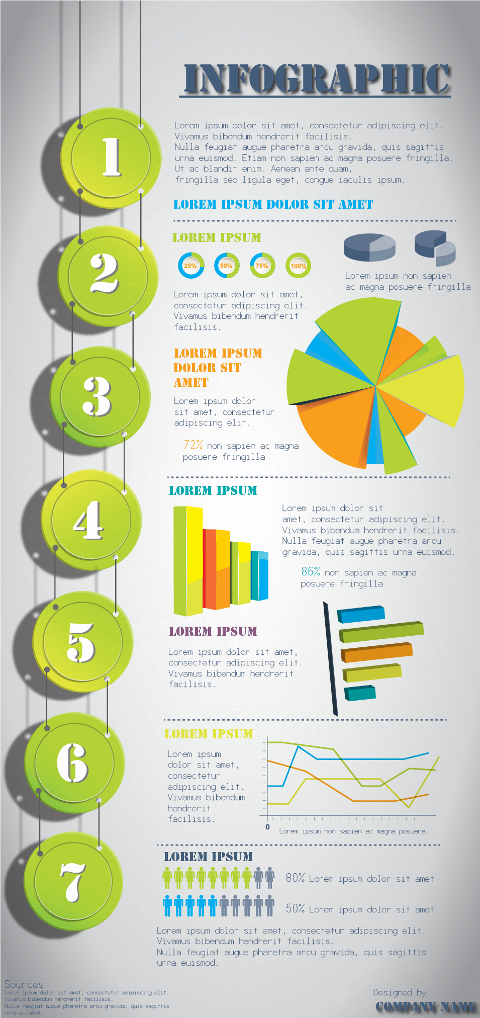 Vector Infographic Templates Kit Visual Contenting