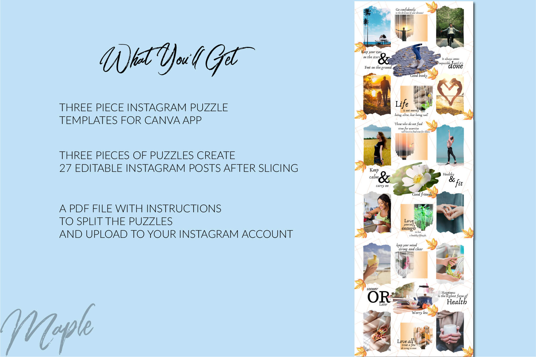 Download Maple Instagram Puzzle Canva Template - Visual Contenting