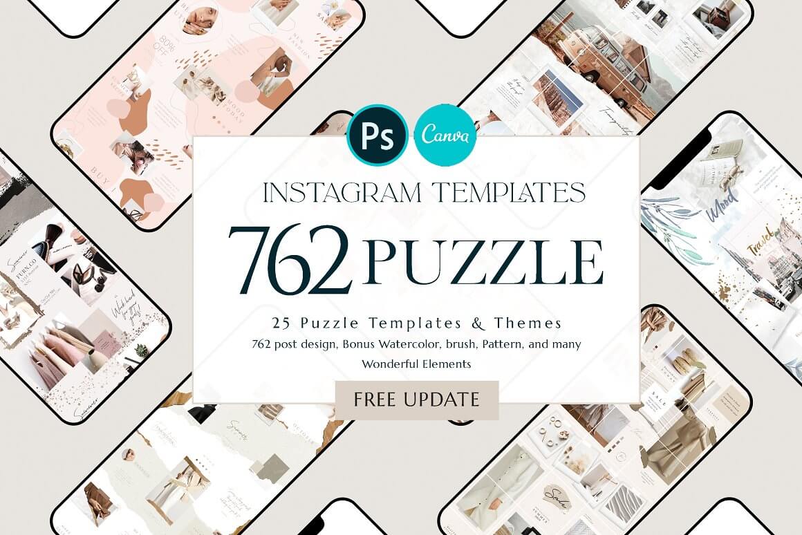 PUZZLE Bundle Instagram | CANVA PS - Visual Contenting