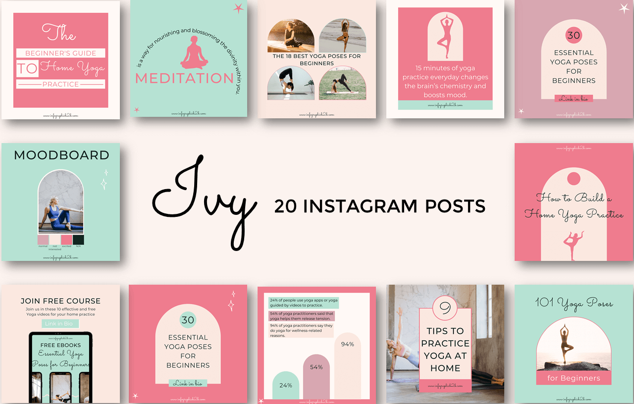 Ivy 20 Home Yoga Instagram Post Templates