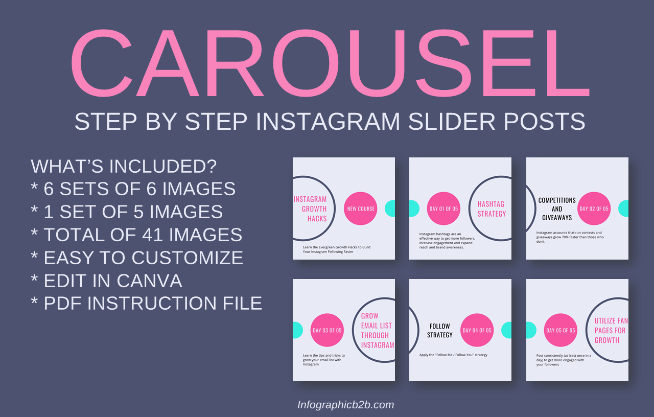 40 Instagram Carousel Post Templates for Online Course Creator
